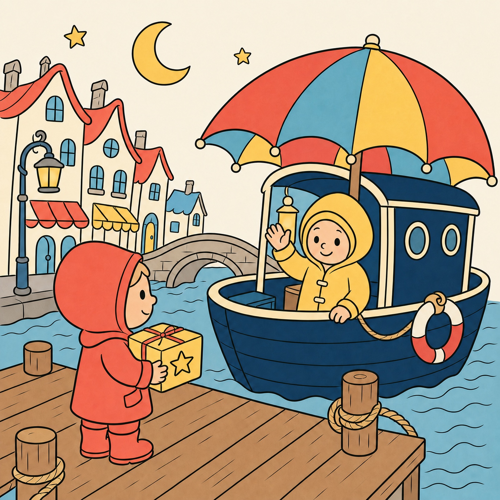 The Umbrella Ferry, children’s edition cover art.
